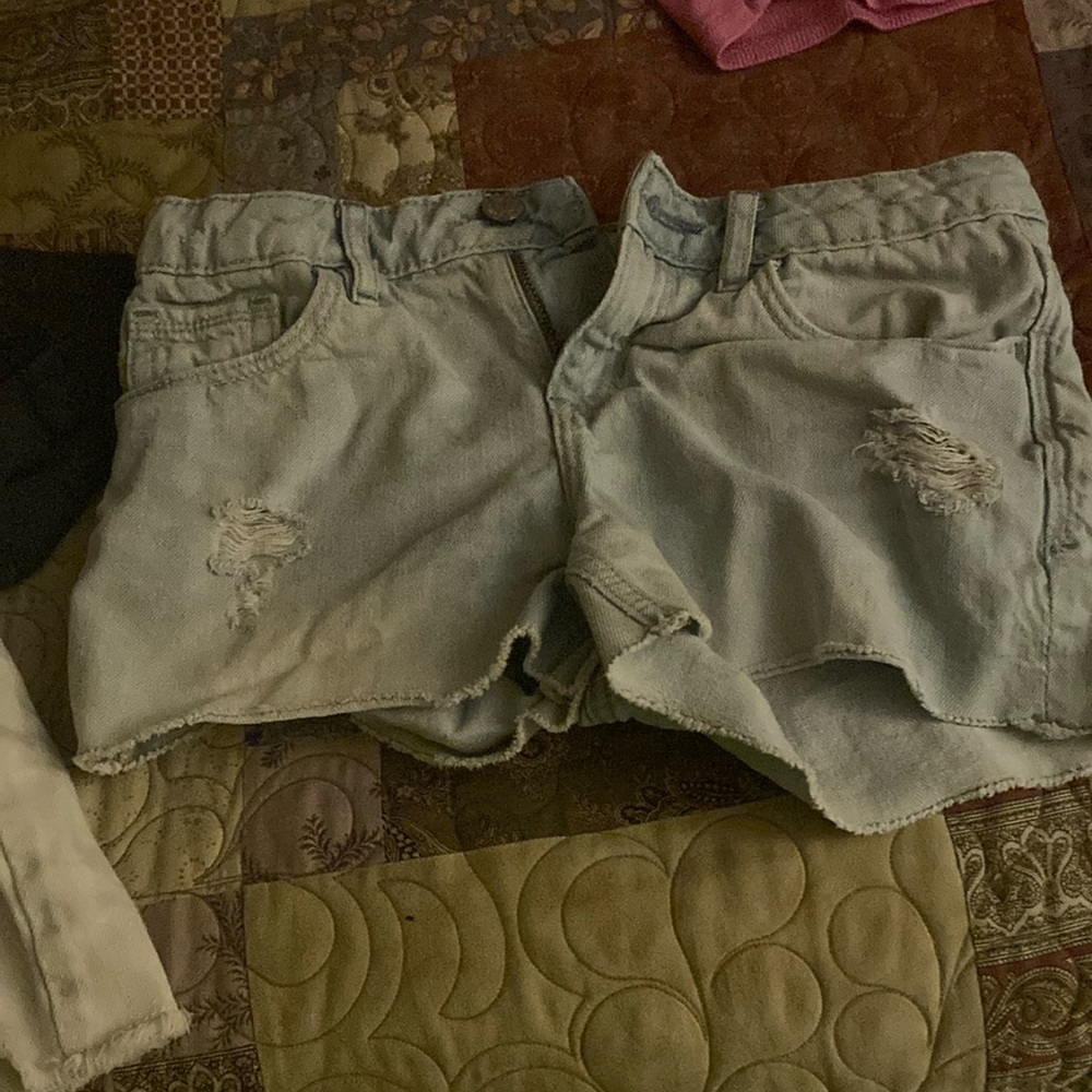 Distressed Denim Shorts